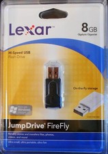 Lexar JumpDrive Firefly Hi-Speed USB Flash Drive 8GB Black   NEW SEALED picture