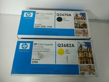 LOT OF 2 HP COLOR LASERJET Q2670A BLACK, Q2682A YELLOW picture