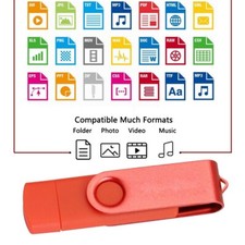 2 in 1 USB FLASH DRIVE OTG 2.0 32GB 64GB 128GB For Android For Windows picture