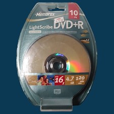 Memorex LightScribe DVD+R 10 Pack New, 4.7 GB 120 Minutes Video 16X  picture