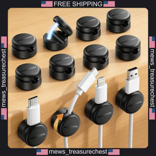 Magnetic Cable Organizer 12 Pack with 360° Rotating Base for All Cables picture