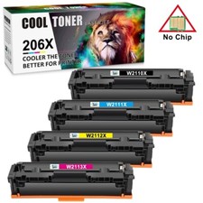 4PCS W2110X Compatible For HP 206X Toner Laserjet M283fdw M283cdw M255dw NO CHIP picture