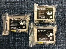 Genuine Epson 69 ink 5 Cartridges ink factory-sealed plastic bag, no retail box. picture