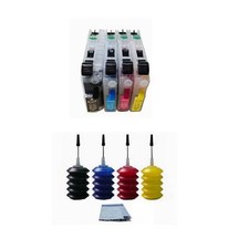 4x30ml Ink + 4 Refillable cartridge For Brother LC-103 L-101 J4510DW J4610DW picture