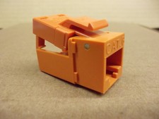 EZ-Snap Jack CAT6 Orange 706OR-1 by Platinum Tools, RJ45 Keystone Jack, Lot of 8 picture