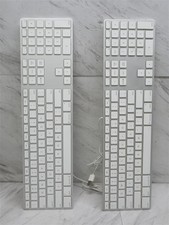 Lot of 2 Genuine Apple A1243 USB Wired Keyboards Numeric Keypad Aluminum picture