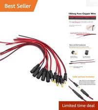 5 Pairs of 2.1mm x 5.5mm DC Pigtail Connectors - Reliable Power for CCTV Systems picture