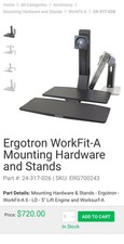 Ergotron WorkFit-A Single Monitor Stand Black VESA 100x100 24-317-026 picture
