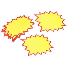 Star Burst Sale Signs Price Label Paper 180x140mm Yellow, 100pcs picture