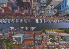 Landscape architecture modern cityscape city building Custom Gaming Mat Desk picture
