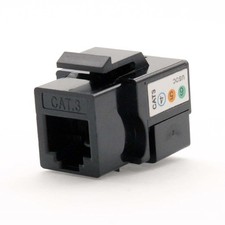 Cat3 RJ11 RJ12 Telephone Phone Line Keystone Jack 110 Punch Down 6P6C Black picture
