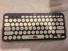 Logitech K380 Bluetooth Keyboard – LINE FRIENDS “Brown” Edition – Grey/White picture