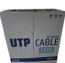 CAT6 Cable 1000FT White 100% Bare Copper UTP LAN Wire 23AWG CMR UL/ETL 550MHz picture
