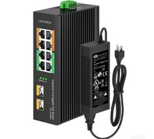 LINOVISION Industrial 8-Port Full Gigabit PoE Switch with 4 BT 90W black picture