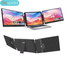 Rospider 14in Portable Tri-Screen Monitor IPS 1200P Black 16:10 Extender picture