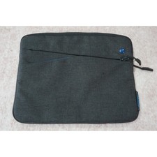 Tomtoc Laptop Sleeve Case Gray Woven 360 Protective Zip Around Pouch Teal Lining picture