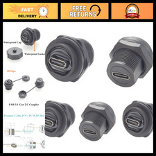 IP67 Waterproof USB C Coupler 10Gbps Female to Female Bulkhead Connector - 5PCS picture