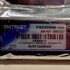New Patriot Memory 2Gb PC2 - 5300 667 MHz CL5 DDR2 Memory Module # PSD22G6672H picture