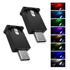 Sun Walker 2 PCS USB Type C LED Ambient Light, 8 Colors RGB Car Ambient Lights A picture
