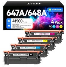 Toner Cartridge For Hp647A 648A Set Of 4 Pack Colors :Black Cyan Magenta Yellow picture