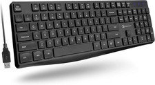 X9 Performance Wired Keyboard - Ultra Slim Full Size Ergonomic Computer Black picture