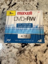 Maxell 3-pack DVD-RW Data - Video 4.7GB 120 Min Rewritable Single Sided NEW picture