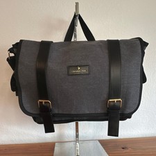 London Fog Canvas Messenger Bag Denim Black 15