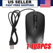 USB 2.0 Optical Wired Scroll Wheel Mouse PC Laptop Notebook Desktop Black Lot picture