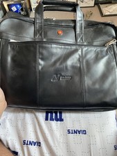Swiss Wegner Black Leather Laptop Bag Briefcase Satchel picture