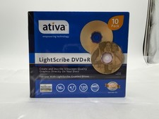 Ativa Lightscribe DVD+R 4.7GB 16x 120min 10 Pack New w/ Tears in Plastic Package picture