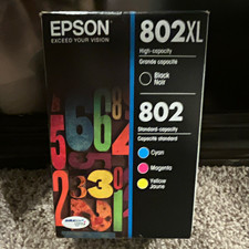 Epson Genuine 802XL/802 Inkjet Cartridges 4-Pack Black Cyan Magenta Yellow picture