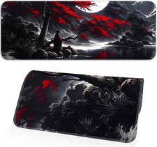 Japanese Dark Red Moon Gaming Mouse Pad, Extended Mouse Pad with Non-Slip Base, picture
