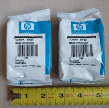 Lot of Two (2) Genuine OEM HP 901 Tri-Color Ink Cartridges, NEW Sealed picture