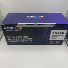 EZink Compatible with TN450 Ink and Toner Cartridge Ultra Black 2 pack Sealed picture
