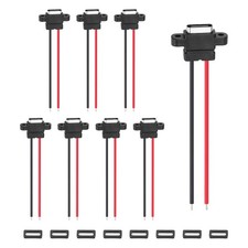 8Pcs Type-C Female 2 Pin Bare Wire Socket, Vertical Terminal picture