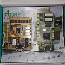 Lot of 2 Vintage ISA VGA Cards Everex EV628 AVGA1 & Oak OTI VGA 286 386 picture