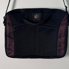 Swiss Gear Stylish Black and Maroon Men's Messenger Crossbody Laptop Bag picture