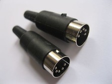 4 Pcs DIN Plug Male Connector 5 Pin with Plastic Handle New picture