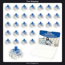 30 Pcs Blue Mechanical Keyboard Switches Dustproof Tactile Clicky Gaming picture