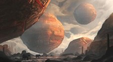 Landscape planet elephant abstract art fantasy animals Custom Gaming Mat Desk picture