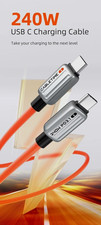 2 Pcs CABLETIME USB-C to USB-C Cable 240W PD3.1 48V 5A 480Mbps E-Marker Orange picture