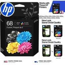 HP 68 Black/Tri-Color Ink Cartridges (2-Pack) | Works with Envy 6100e, 6500e ... picture