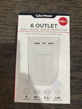 CyberPower P6WUCL 6-Outlet Wall Mount Surge Protector with USB and Night Light, picture