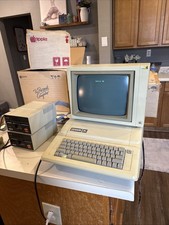 Vintage Apple IIe Pc Monitor Disc Drives  w/original box Powers On picture