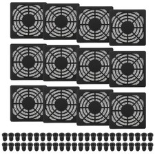 12Pcs 60mm Fan Filter Grill Plastic Ventilation Grill Cover with Screws Black] picture