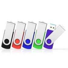 USB 2.0 10 Pack 4GB MultiColor Metal Swivel Style Flash Drive Memory Sticks picture