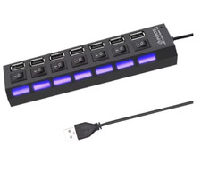 NEW 2025 USB 2.0 Hub Multi USB Splitter Ports Hub Use Power Adapter picture