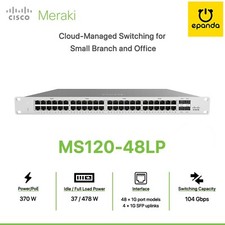 Cisco Meraki MS120-48LP Gigabit Ethernet PoE+ Switch CLAIMED, 1Y-Warranty picture