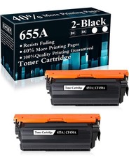 2 Black Hi-Yield Toner Compatible HP CF450A 655A Laserjet MFP M681 M652dn M653dn picture