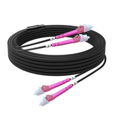 OM4 LC to LC Outdoor Fiber Patch Cable 100M/328FT, Duplex Multimode Armored Fibe picture